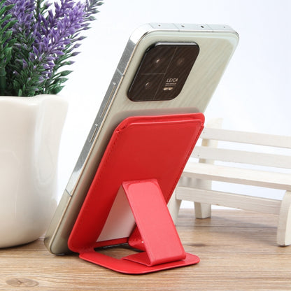 MagSafe Magnetic Wallet Card Square Fold Holder Case(Red) - Adhesive Card Holders by buy2fix | Online Shopping UK | buy2fix