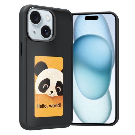 For iPhone 15 Four-Color E-ink Screen NFC DIY Phone Case(Black) - iPhone 15 Cases by buy2fix | Online Shopping UK | buy2fix