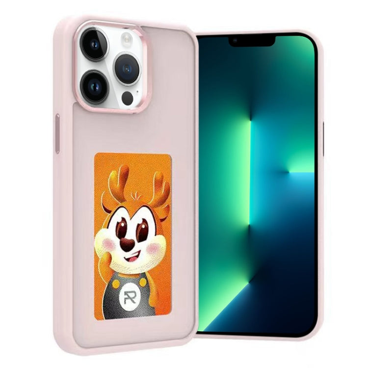 For iPhone 13 Pro Max Four-Color E-ink Screen NFC DIY Phone Case(Pink) - iPhone 13 Pro Max Cases by buy2fix | Online Shopping UK | buy2fix