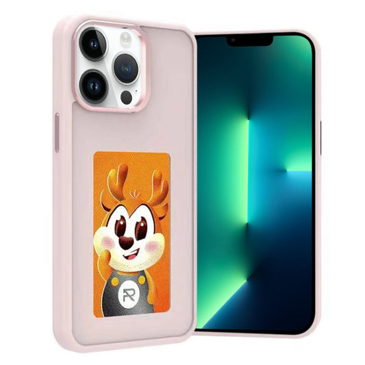 For iPhone 13 Pro Max Four-Color E-ink Screen NFC DIY Phone Case(Pink) - iPhone 13 Pro Max Cases by buy2fix | Online Shopping UK | buy2fix