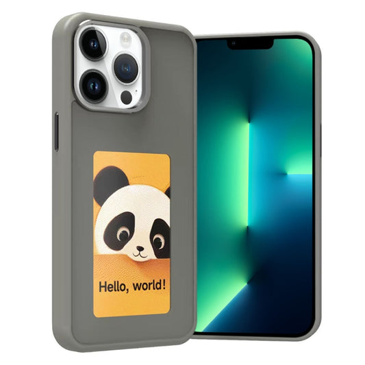 For iPhone 13 Pro Four-Color E-ink Screen NFC DIY Phone Case(Grey) - iPhone 13 Pro Cases by buy2fix | Online Shopping UK | buy2fix