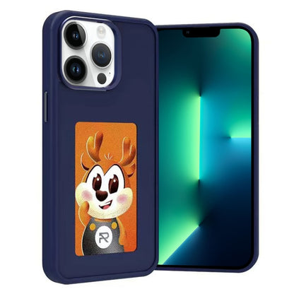 For iPhone 13 Pro Four-Color E-ink Screen NFC DIY Phone Case(Blue) - iPhone 13 Pro Cases by buy2fix | Online Shopping UK | buy2fix