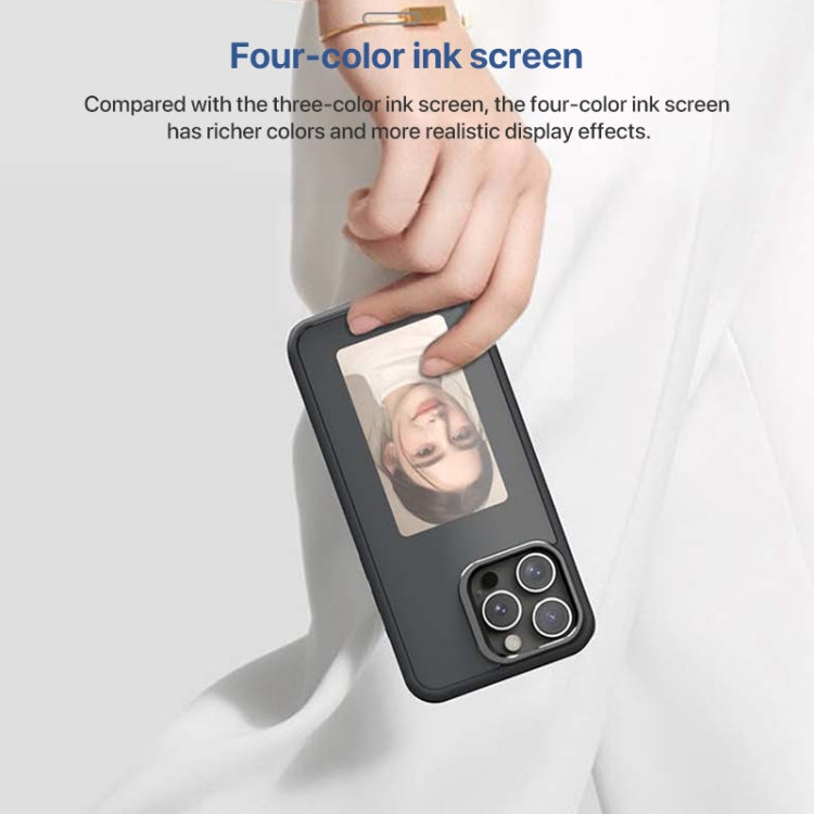 For iPhone 15 Pro Four-Color E-ink Screen NFC DIY Phone Case(Pink) - iPhone 15 Pro Cases by buy2fix | Online Shopping UK | buy2fix