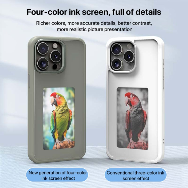 For iPhone 15 Pro Four-Color E-ink Screen NFC DIY Phone Case(Pink) - iPhone 15 Pro Cases by buy2fix | Online Shopping UK | buy2fix