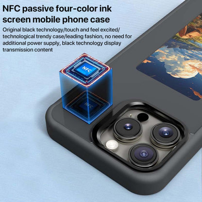 For iPhone 15 Pro Four-Color E-ink Screen NFC DIY Phone Case(Pink) - iPhone 15 Pro Cases by buy2fix | Online Shopping UK | buy2fix