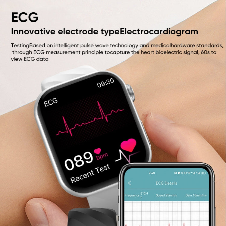 MT500 1.97 inch IP67 Waterproof Smart Watch, Support Electrocardiogram / Temperature Measurement(Black) by buy2fix