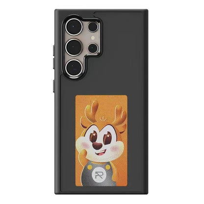 For Samsung Galaxy S23 Ultra 5G Four-Color E-ink Screen NFC DIY Phone Case(Black) - Galaxy S23 Ultra 5G Cases by buy2fix | Online Shopping UK | buy2fix