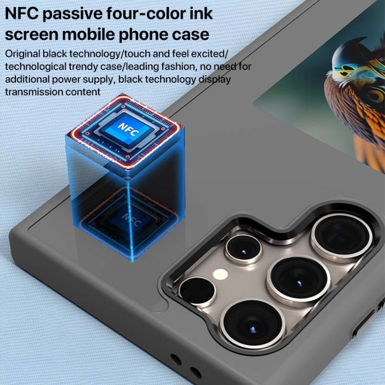 For Samsung Galaxy S23 Ultra 5G Four-Color E-ink Screen NFC DIY Phone Case(Black) - Galaxy S23 Ultra 5G Cases by buy2fix | Online Shopping UK | buy2fix