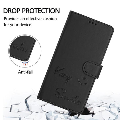 For iPhone Air Smile Embossing RFID Leather Phone Case(Black) - iPhone Air Cases by buy2fix | Online Shopping UK | buy2fix