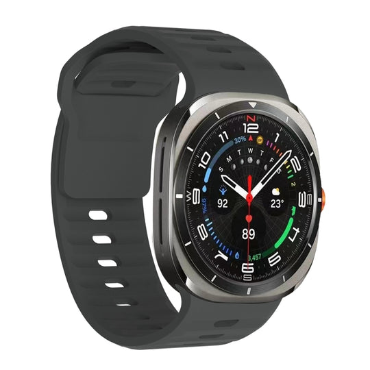 For Galaxy Watch Ultra2 2026 / 2025 / 1 2024 Wavy Texture Silicone Watch Band(Dark Grey)