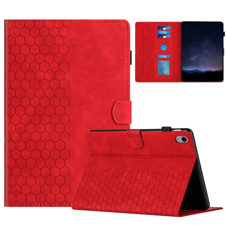 For iPad 2025 / 2022 Honeycomb Embossed Leather Smart Tablet Case(Red) - iPad 2025 / 2022 Cases by buy2fix | Online Shopping UK | buy2fix