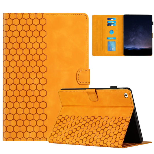 For iPad Pro 9.7 / 9.7 2018 / 2017 Honeycomb Embossed Leather Smart Tablet Case(Yellow) - iPad 9.7 (2018) & (2017) Cases by buy2fix | Online Shopping UK | buy2fix