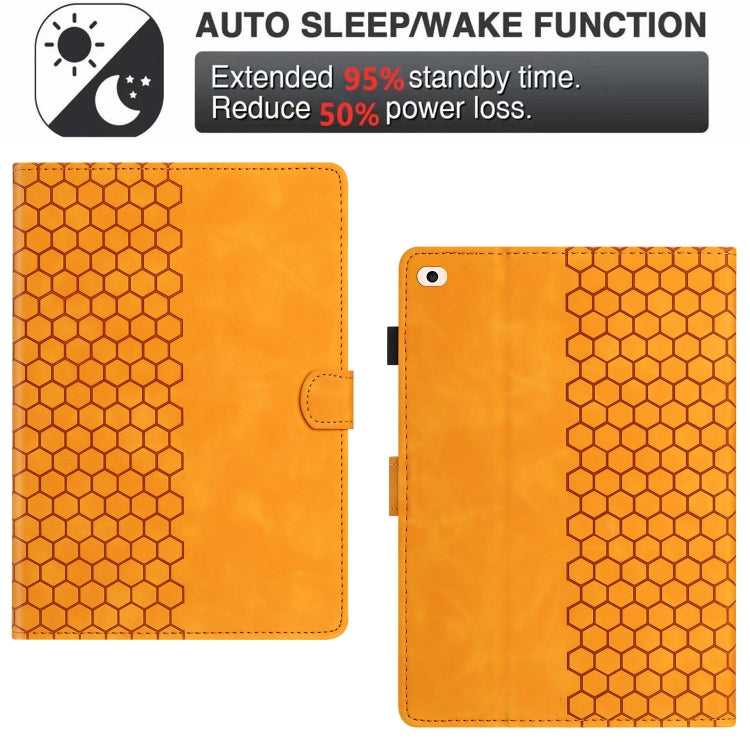 For iPad Pro 9.7 / 9.7 2018 / 2017 Honeycomb Embossed Leather Smart Tablet Case(Yellow) - iPad 9.7 (2018) & (2017) Cases by buy2fix | Online Shopping UK | buy2fix