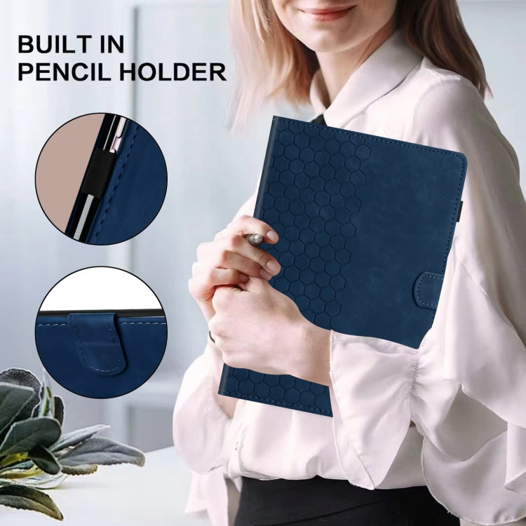 For iPad Pro 9.7 / 9.7 2018 / 2017 Honeycomb Embossed Leather Smart Tablet Case(Blue) - iPad 9.7 (2018) & (2017) Cases by buy2fix | Online Shopping UK | buy2fix