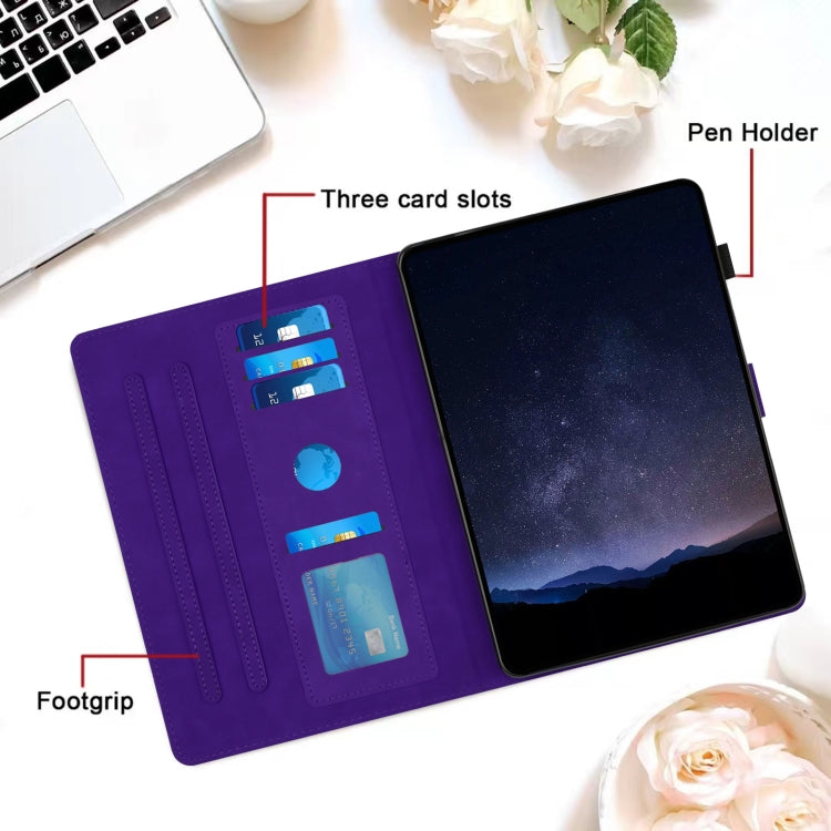 For iPad Pro 9.7 / 9.7 2018 / 2017 Honeycomb Embossed Leather Smart Tablet Case(Purple) - iPad 9.7 (2018) & (2017) Cases by buy2fix | Online Shopping UK | buy2fix