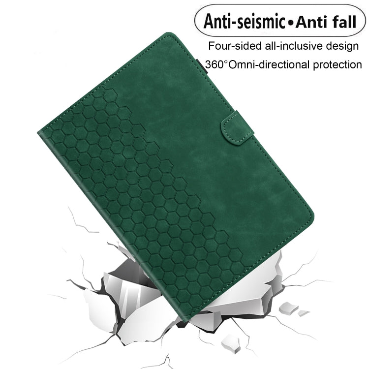 For iPad Pro 9.7 / 9.7 2018 / 2017 Honeycomb Embossed Leather Smart Tablet Case(Green) - iPad 9.7 (2018) & (2017) Cases by buy2fix | Online Shopping UK | buy2fix