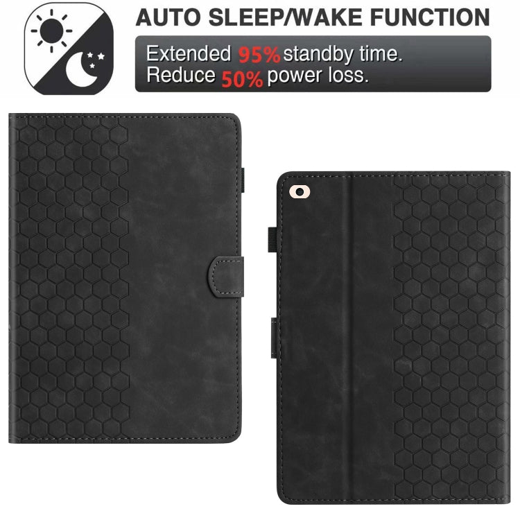 For iPad Pro 9.7 / 9.7 2018 / 2017 Honeycomb Embossed Leather Smart Tablet Case(Black) - iPad 9.7 (2018) & (2017) Cases by buy2fix | Online Shopping UK | buy2fix