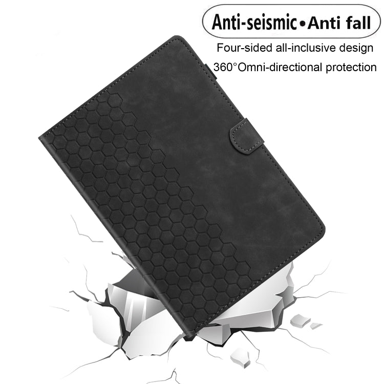 For iPad Pro 9.7 / 9.7 2018 / 2017 Honeycomb Embossed Leather Smart Tablet Case(Black) - iPad 9.7 (2018) & (2017) Cases by buy2fix | Online Shopping UK | buy2fix