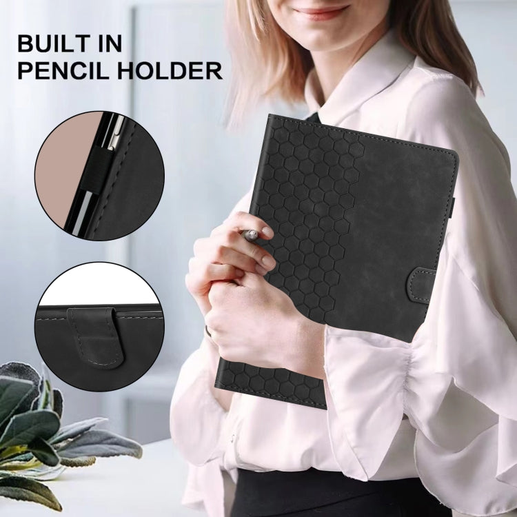 For iPad Pro 9.7 / 9.7 2018 / 2017 Honeycomb Embossed Leather Smart Tablet Case(Black) - iPad 9.7 (2018) & (2017) Cases by buy2fix | Online Shopping UK | buy2fix