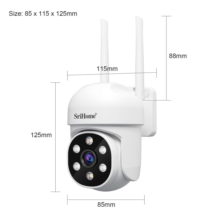 SriHome SH061 2MP AI Humanoid Tracking Infrared Night Vision Camera(US Plug) - Wireless Camera by SriHome | Online Shopping UK | buy2fix