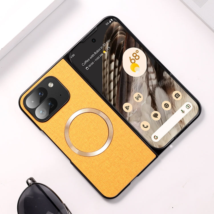 For Google Pixel 9 Pro Fold CD Magsafe Magnetic Cloth Texture Phone Case(Orange) by buy2fix