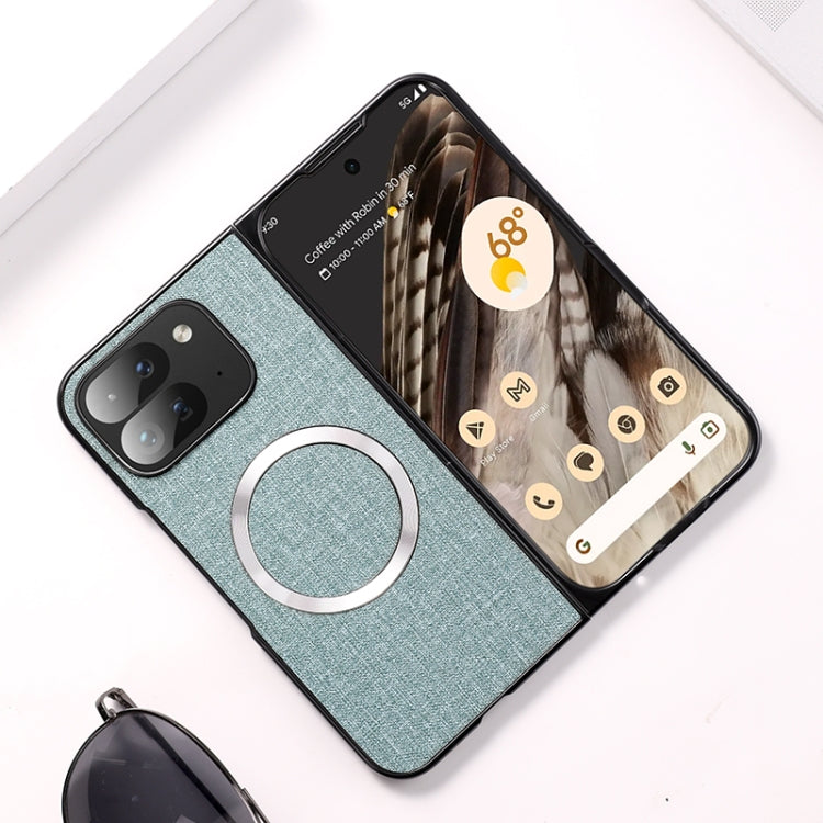 For Google Pixel 9 Pro Fold CD Magsafe Magnetic Cloth Texture Phone Case(Light Green) by buy2fix