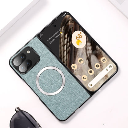 For Google Pixel 9 Pro Fold CD Magsafe Magnetic Cloth Texture Phone Case(Light Green) by buy2fix