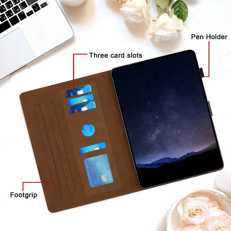 For Samsung Galaxy Tab A7 2020 T500 Honeycomb Embossed Leather Smart Tablet Case(Brown) by buy2fix