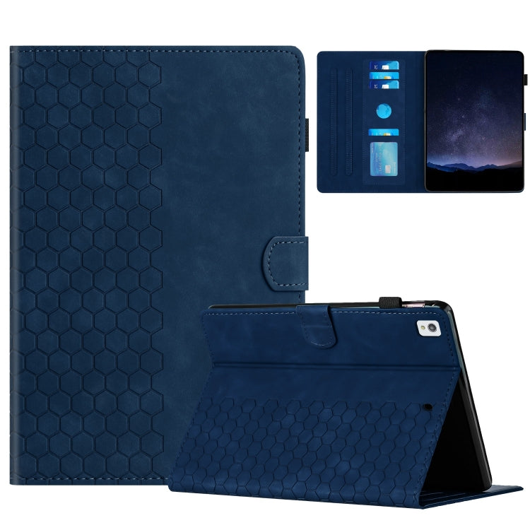 For Samsung Galaxy Tab S6 Lite P610 Honeycomb Embossed Leather Smart Tablet Case(Blue) by buy2fix