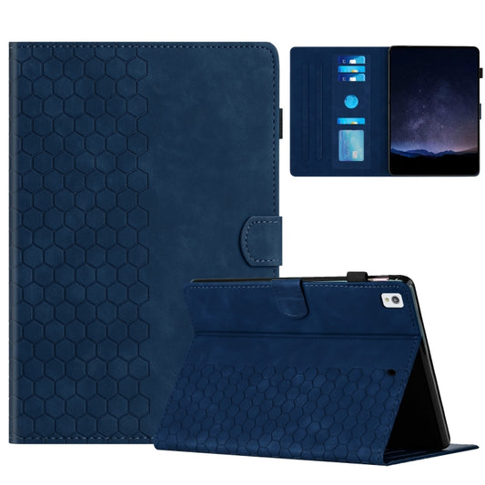 For Samsung Galaxy Tab S6 Lite P610 Honeycomb Embossed Leather Smart Tablet Case(Blue) by buy2fix