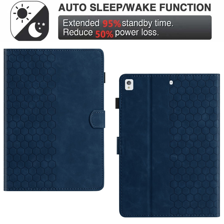For Samsung Galaxy Tab S6 Lite P610 Honeycomb Embossed Leather Smart Tablet Case(Blue) by buy2fix