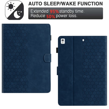 For Samsung Galaxy Tab S6 Lite P610 Honeycomb Embossed Leather Smart Tablet Case(Blue) by buy2fix