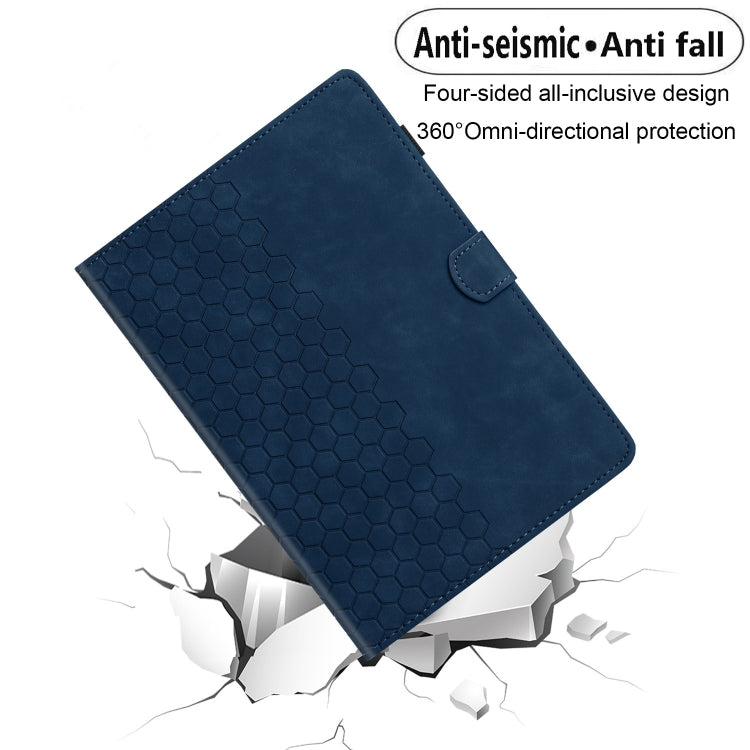For Samsung Galaxy Tab S6 Lite P610 Honeycomb Embossed Leather Smart Tablet Case(Blue) by buy2fix