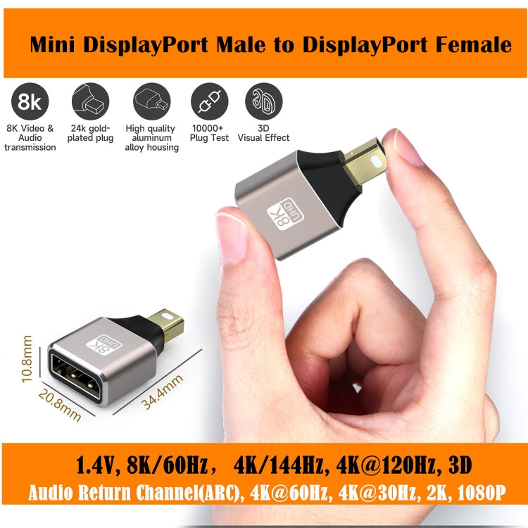 8K 60Hz Male Mini Displayport to Female Displayport Adapter DP Converter by buy2fix