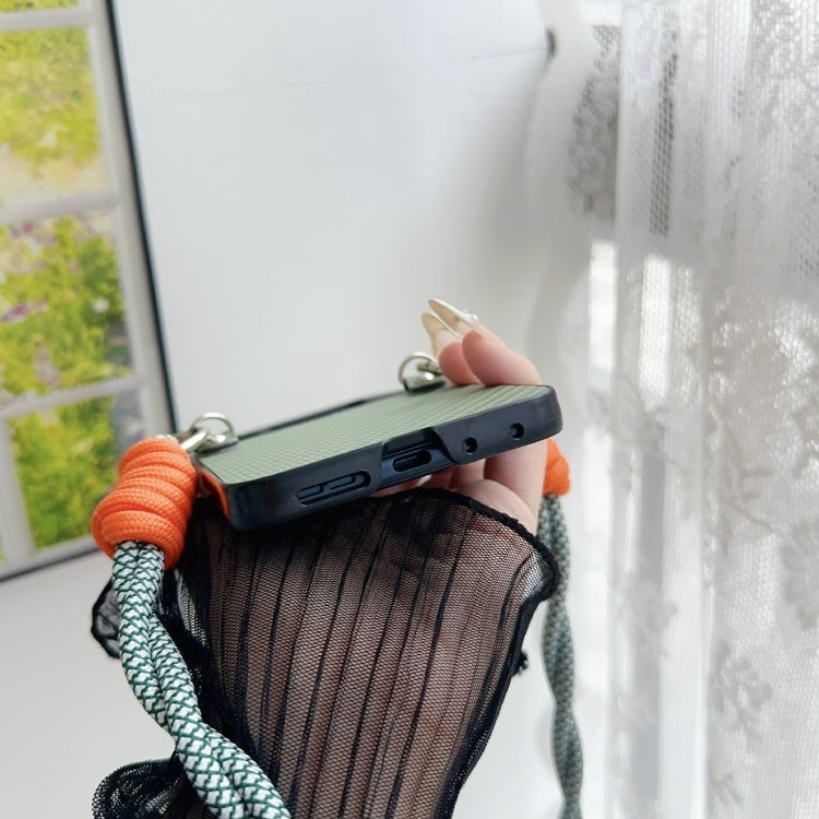 For Motorola Razr 50 Ultra Woven Texture Phone Case With Colorful Lanyard(Brown) by buy2fix