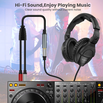 5m 6.35mm TRS Stereo Female to 2 x 6.35mm TS Male Mono Audio Adapter Cable(Black) by buy2fix