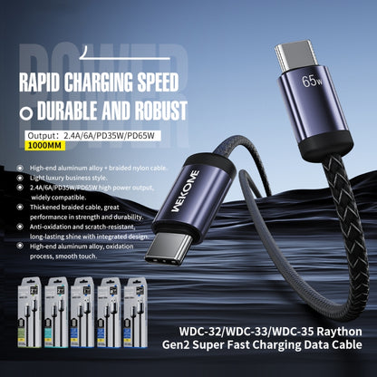 WK WDC-32a Raython Gen2 1m 6A USB to Type-C Fast Charging Data Cable(Black) - USB-C & Type-C Cable by WK | Online Shopping UK | buy2fix