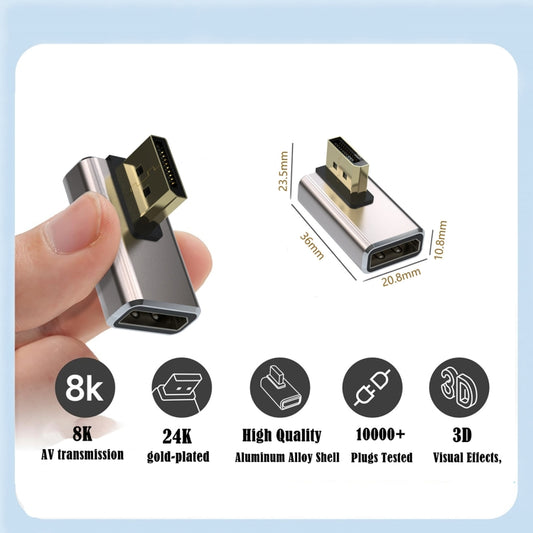 8K PD1.4 Male Displayport to Female Displayport Adapter Converter, Style:A by buy2fix