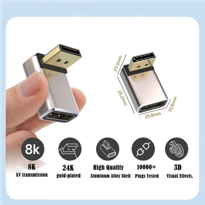 8K 60Hz PD1.4 Male Displayport to Female Displayport Adapter Converter, Angle:Left by buy2fix