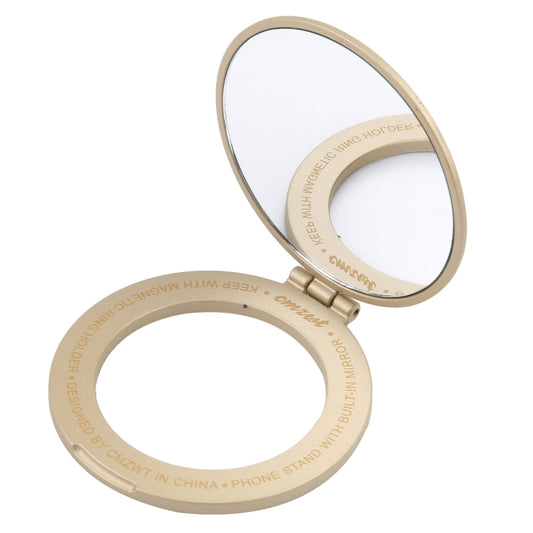 CPS-053 Magnetic Folding Phone Ring Holder with Mirror(Gold) - Ring Holder by buy2fix | Online Shopping UK | buy2fix