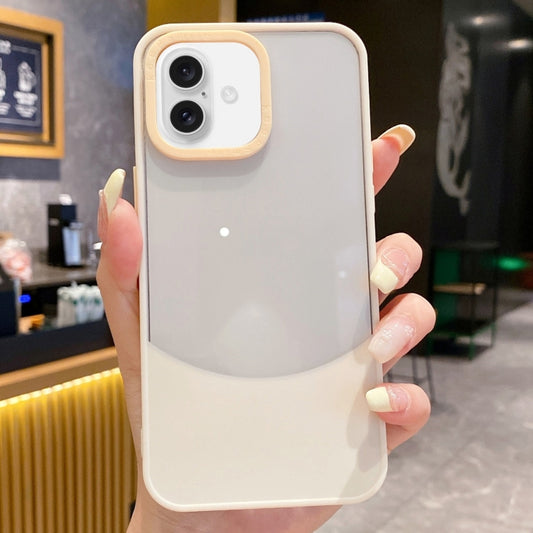 For iPhone 16 Dual Color Stitching PC Hybrid TPU Phone Protective Case(White) - iPhone 16 Cases by buy2fix | Online Shopping UK | buy2fix