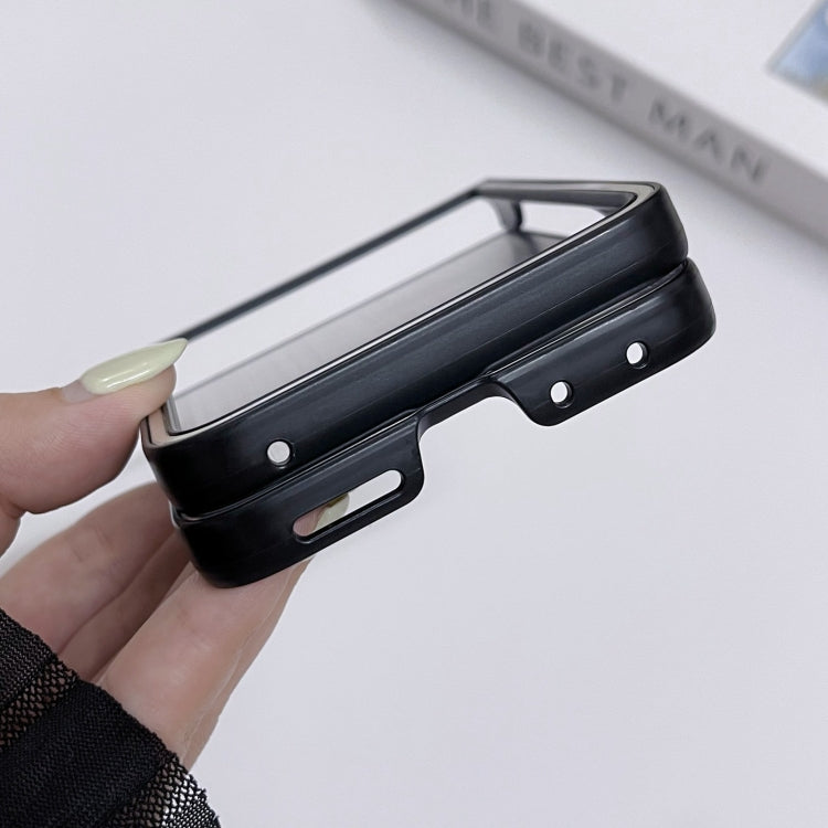 For Motorola Moto Razr 50 Ultra PC Hybrid Aluminum Alloy Brushed Shockproof Phone Case(Silver) - Motorola Cases by buy2fix | Online Shopping UK | buy2fix