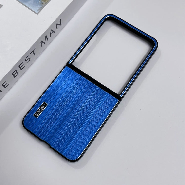 For Motorola Moto Razr 50 Ultra PC Hybrid Aluminum Alloy Brushed Shockproof Phone Case(Blue) by buy2fix