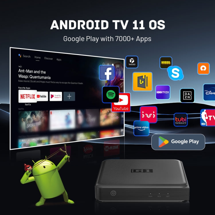 G1 Cortex-A55 Android 11 Quad-core CPU 4K HD Internet Set-top Box with Remote Control, 4GB+32GB(UK Plug) - Others by buy2fix | Online Shopping UK | buy2fix