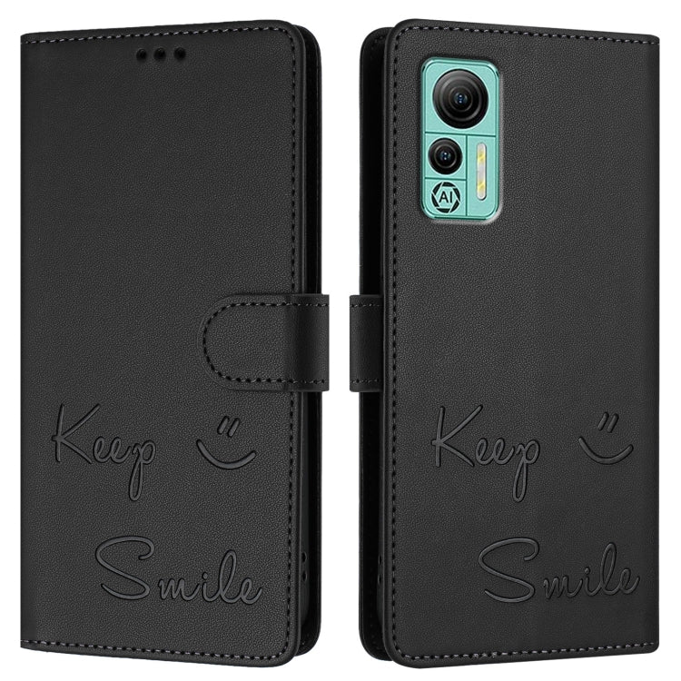 For Ulefone Note 14 Smile Embossing RFID Leather Phone Case(Black) by buy2fix