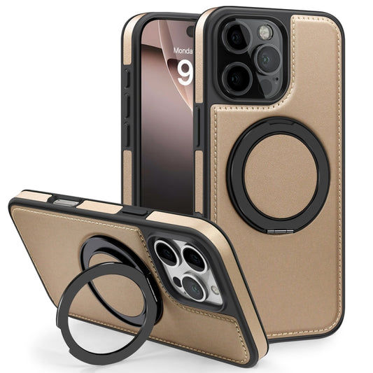 For iPhone 16 Pro Yashi 360 Degree Rotating MagSafe Holder Phone Case(Desert Gold) - iPhone 16 Pro Cases by buy2fix | Online Shopping UK | buy2fix