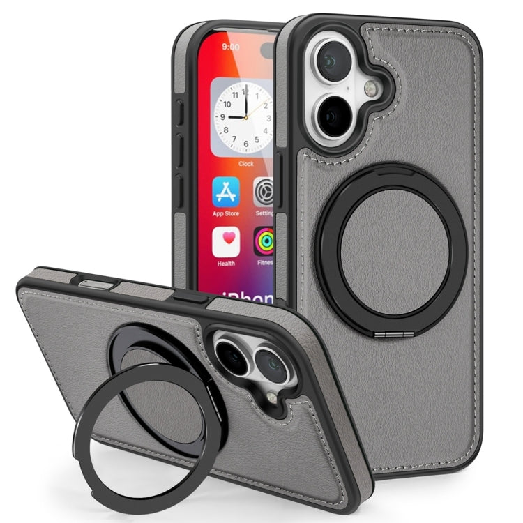For iPhone 16 Yashi 360 Degree Rotating MagSafe Holder Phone Case(Grey) by buy2fix