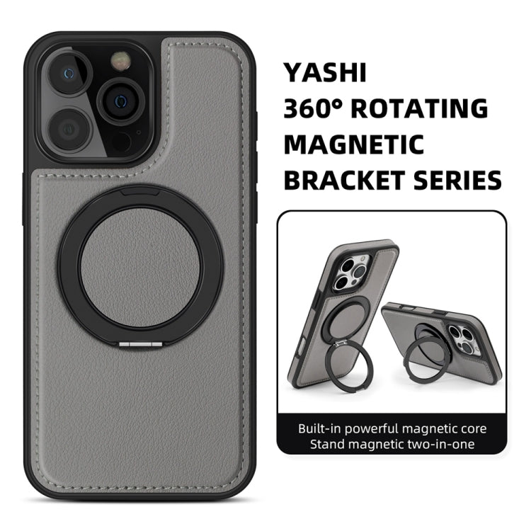 For iPhone 16 Yashi 360 Degree Rotating MagSafe Holder Phone Case(Grey) by buy2fix