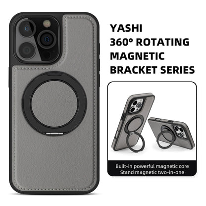 For iPhone 16 Yashi 360 Degree Rotating MagSafe Holder Phone Case(Grey) by buy2fix