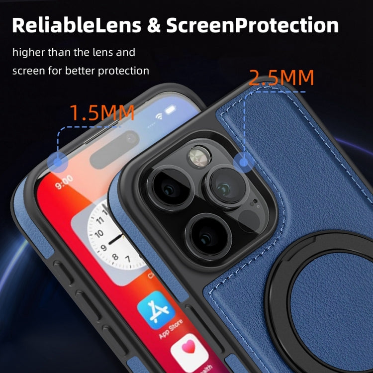 For iPhone 16 Yashi 360 Degree Rotating MagSafe Holder Phone Case(Blue) by buy2fix